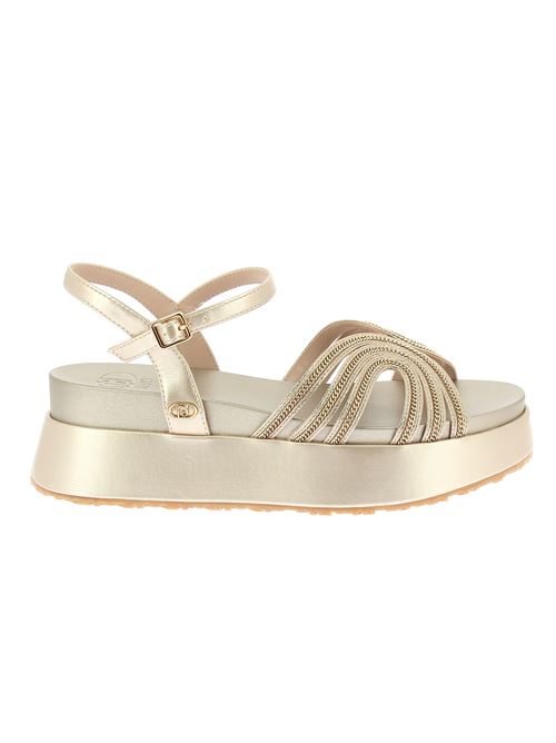 Frida 35 sandalo con zeppa da donna in ecopelle oro LIU-JO | SA5103EX029S3719