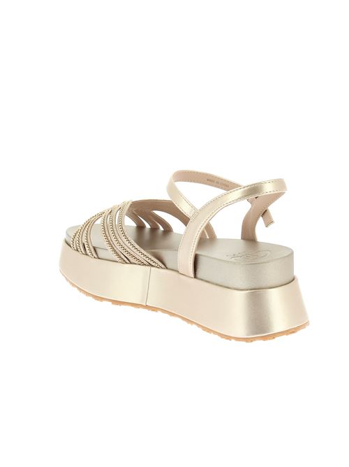 Frida 35 sandalo con zeppa da donna in ecopelle oro LIU-JO | SA5103EX029S3719