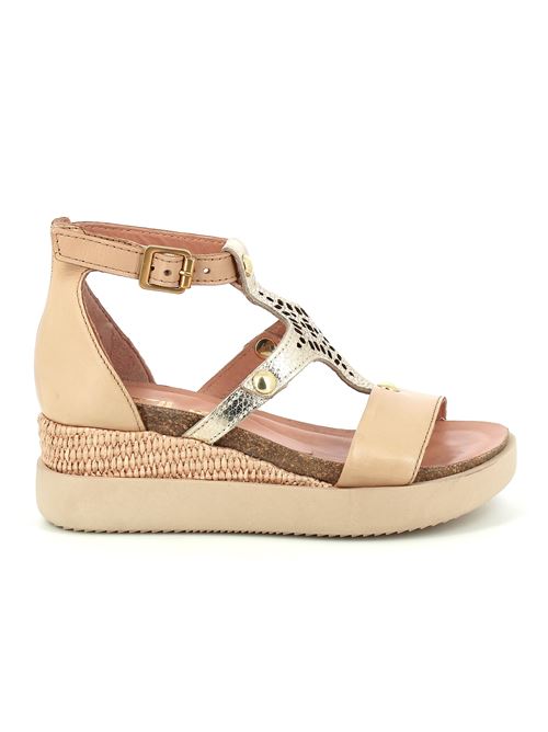 sandalo con zeppa da donna in pelle beige MJUS | T18030-1010001