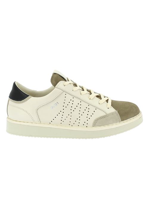 P01 sneakers da uomo in camoscio tortora e pelle bianco latte PANCHIC | P01M022-01273058