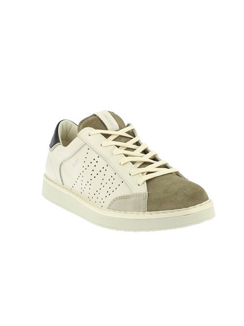 P01 sneakers da uomo in camoscio tortora e pelle bianco latte PANCHIC | P01M022-01273058