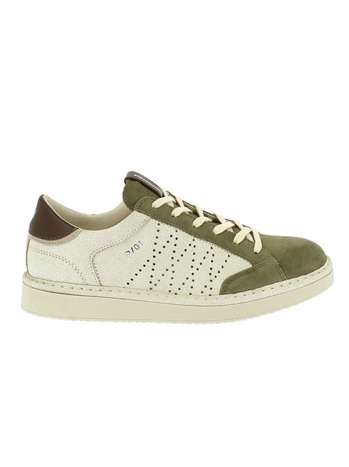 P01 sneakers da uomo in camoscio verde militare e pelle vintage bianco latte PANCHIC | P01M022-01342218