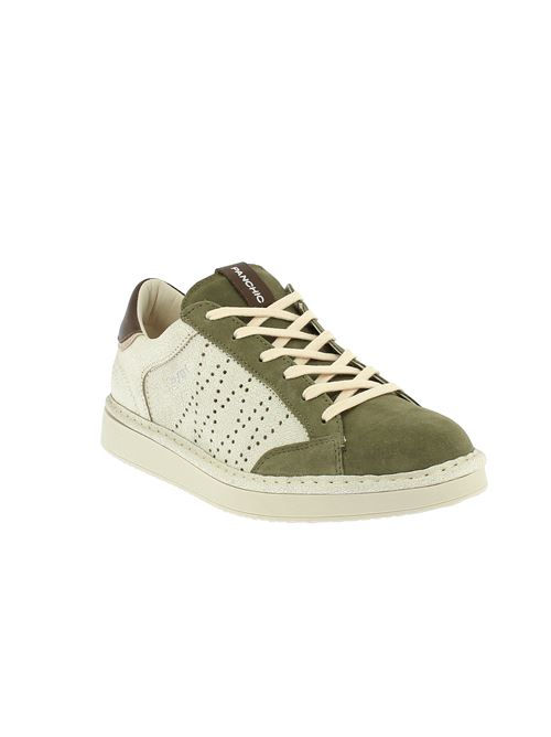 P01 sneakers da uomo in camoscio verde militare e pelle vintage bianco latte PANCHIC | P01M022-01342218