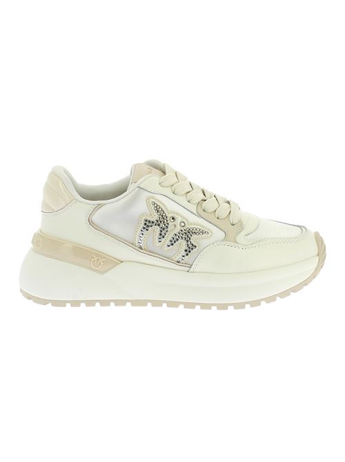 Gem 07 sneakers da donna in pelle e tessuto bianco PINKO | SS0055P073DY7