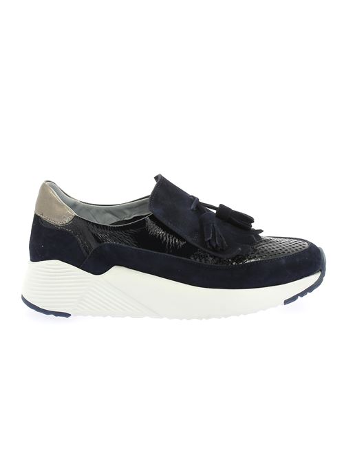 Arena mocassino da donna in camoscio e vernice blu CALPIERRE | ARENAY