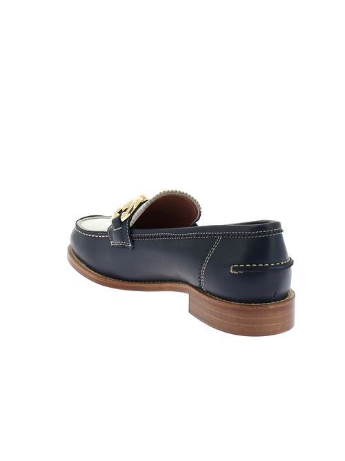 mocassino da donna in pelle blu e bianca CALPIERRE | D844BLU