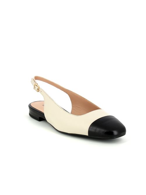 ballerina da donna in pelle bianco latte e nera FRAU | 91P1X