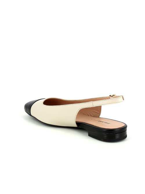 ballerina da donna in pelle bianco latte e nera FRAU | 91P1X