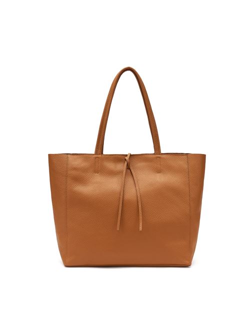 shopping bag da donna in pelle morbida marrone FRAU | B402Y