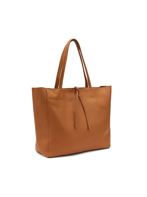 shopping bag da donna in pelle morbida marrone FRAU | B402Y