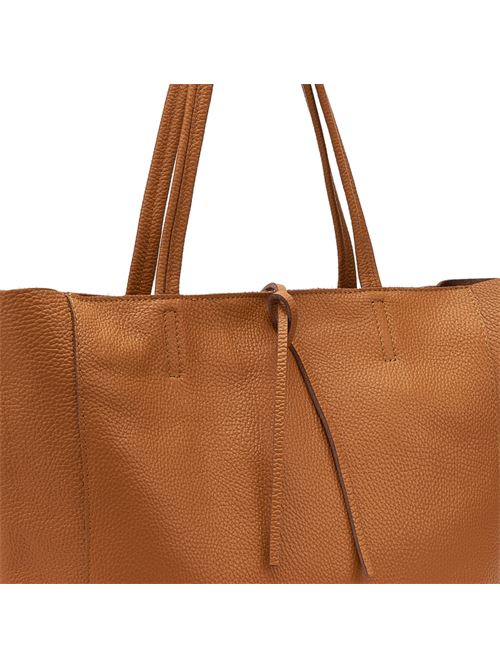 shopping bag da donna in pelle morbida marrone FRAU | B402Y