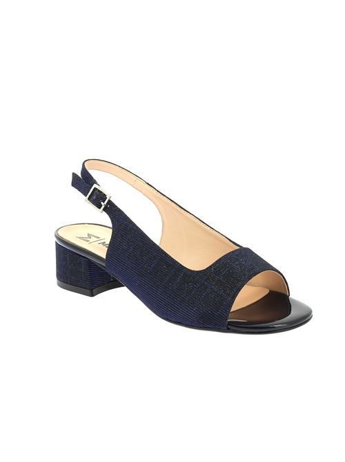 sandalo da donna con tacco in tessuto glitterato blu MELLUSO | K35174Y