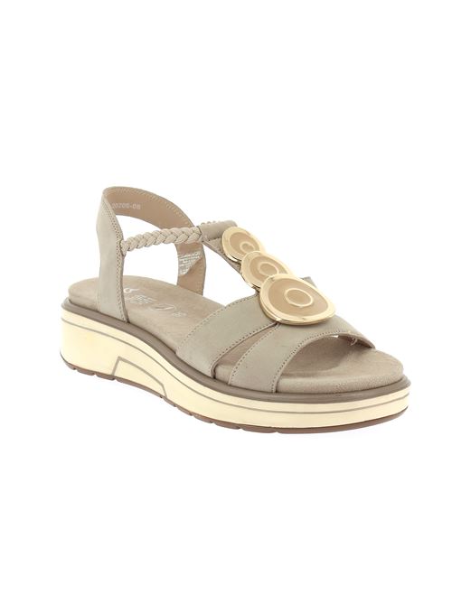 Lucca-s sandalo con zeppa da donna in camoscio beige ARA | 2020608