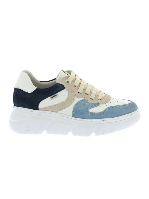 sneakers da donna in pelle e camoscio biaca e azzurro CALLAGHAN | 51809.5X