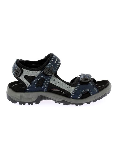 Offroad sandalo da uomo in nabuk blu e grigio ECCO | 06956402038