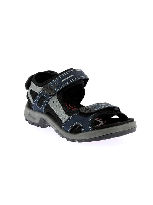 Offroad sandalo da uomo in nabuk blu e grigio ECCO | 06956402038