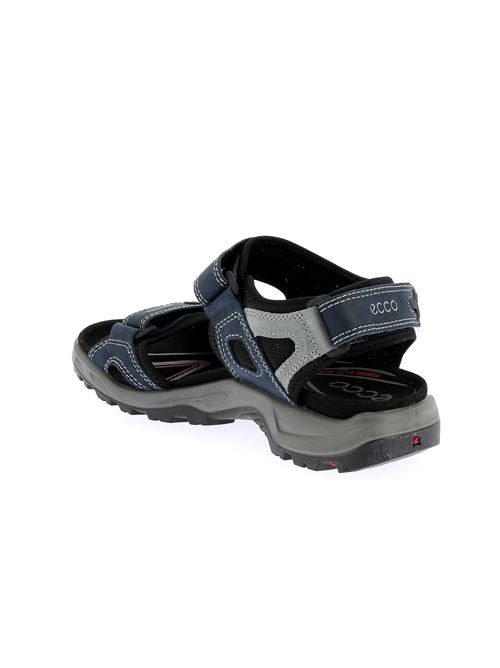 Offroad sandalo da uomo in nabuk blu e grigio ECCO | 06956402038