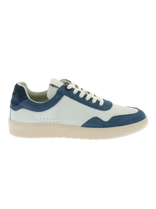 sneakers da uomo in pelle bianca e camoscio azzurro FRAU | 11M0X