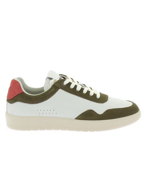 sneakers da uomo in pelle bianca e camoscio verde FRAU | 11M0Y