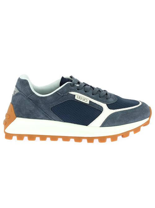 Running 02 - sneakers da uomo in camoscio e tessuto blu LIU-JO | 7B4003PX4900009