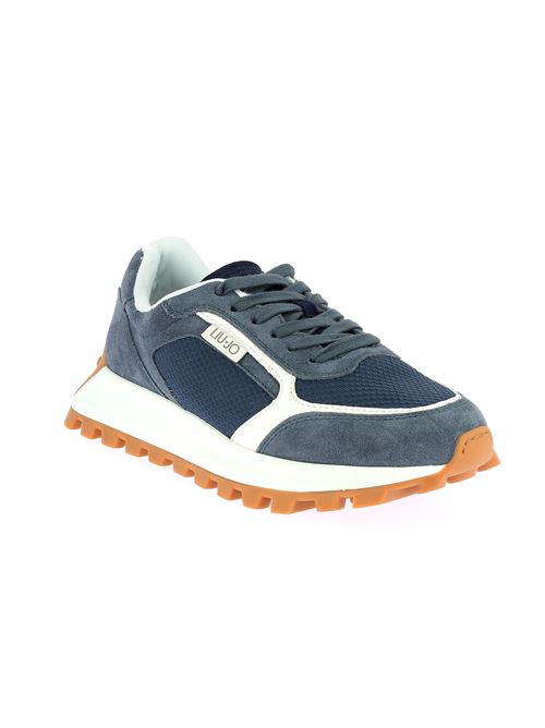 Running 02 - sneakers da uomo in camoscio e tessuto blu LIU-JO | 7B4003PX4900009