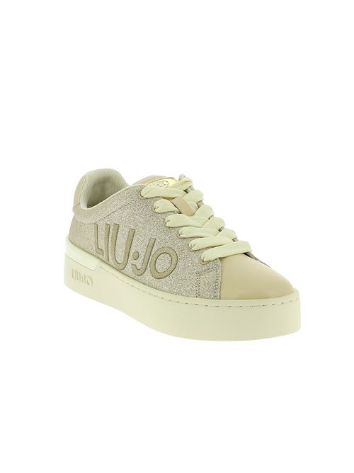 Silvia sneakers da donna ecopelle beige e glitter oro LIU-JO | BA4035TX06951315