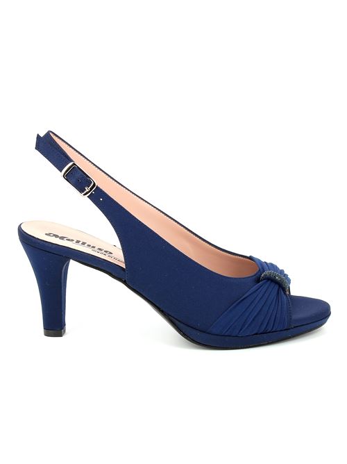 sandalo con tacco da donna in raso blu MELLUSO | J400X