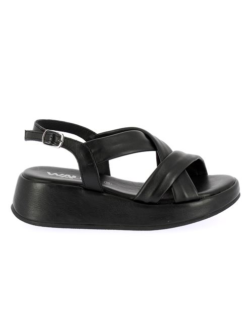 sandalo con zeppa da donna in pelle nera MELLUSO | K35300X