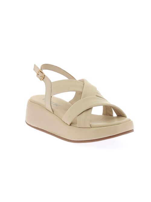 sandalo con zeppa da donna in pelle beige MELLUSO | K35300Y