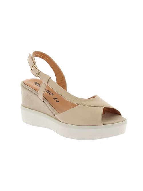 sandalo con zeppa da donna in pelle beige MELLUSO | R80547X