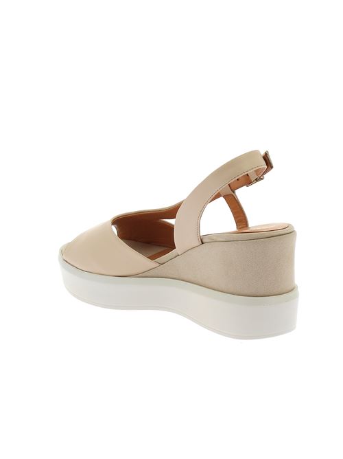 sandalo con zeppa da donna in pelle beige MELLUSO | R80547X