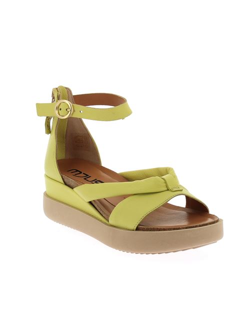 sandalo con zeppa da donna in pelle lime MJUS | T180186139