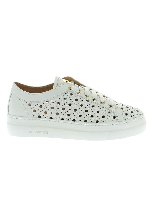 sneakers da donna in pelle traforata bianca STOKTON | 122X