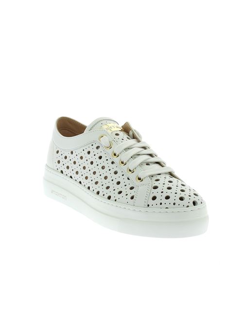 sneakers da donna in pelle traforata bianca STOKTON | 122X