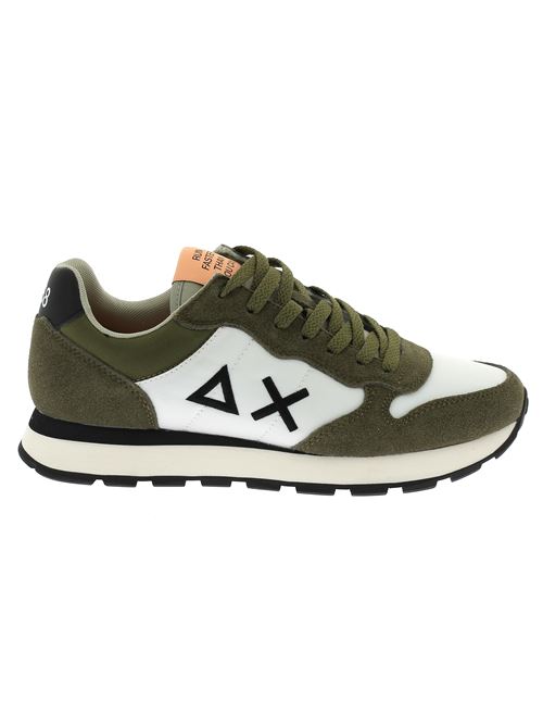 Tom Color - sneakers da uomo in camoscio verde militare e tela bianca SUN68 | Z3410619