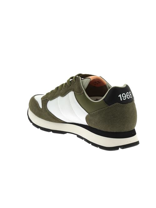 Tom Color - sneakers da uomo in camoscio verde militare e tela bianca SUN68 | Z3410619