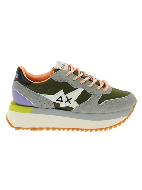 Big Stargirl - sneakers da donna in camoscio grigio e tela verde militare SUN68 | Z3421419