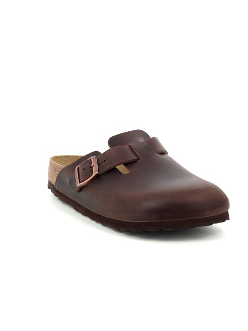 Boston BS soft footbed in pelle ingrassata habana BIRKENSTOCK | BOSTON0159713