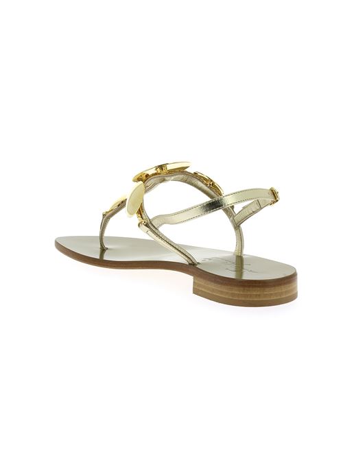 sandalo infradito da donna in pelle oro CAPRI | 23V21Y