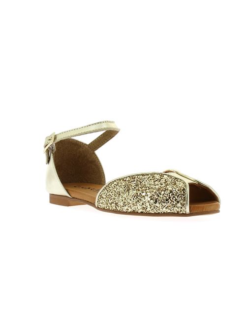 sandalo da donna in pelle e glitter oro platino CREATIVE | 20707X