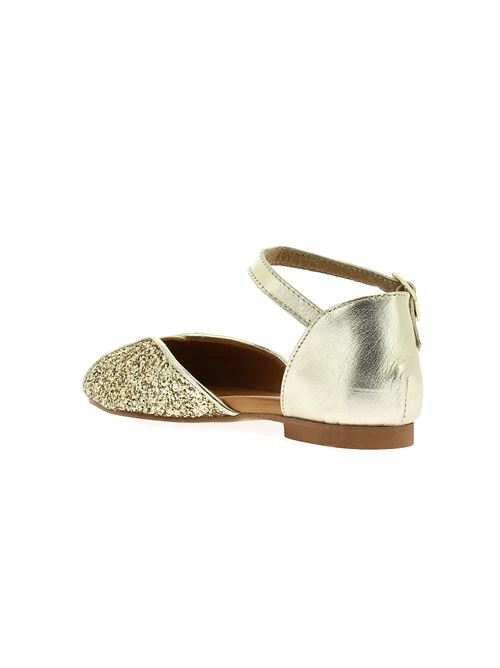 sandalo da donna in pelle e glitter oro platino CREATIVE | 20707X