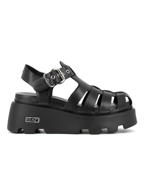 modello New Rock sandalo da donna in pelle nera CULT | CLW365700