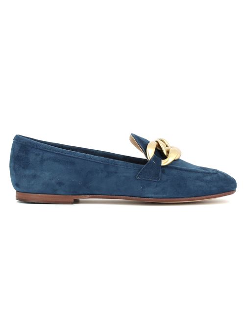 mocassino da donna in camoscio blu KATRIN | 4856X