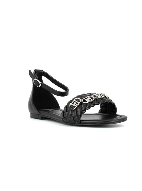 sandalo modello Rachele in pelle intrecciata nero LIU-JO | SA3049PX13622222